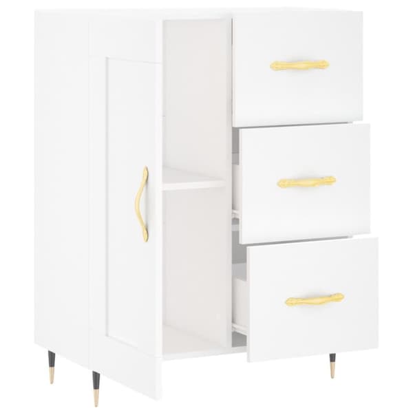 vidaXL Skjenk hvit 69,5x34x90 cm konstruert tre
