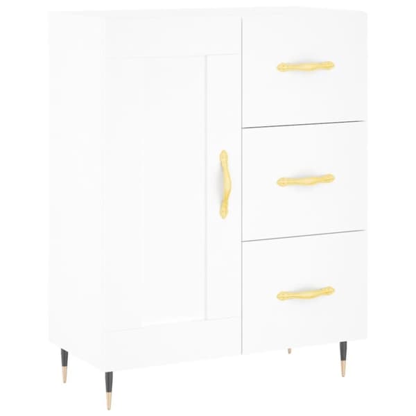 vidaXL Skjenk hvit 69,5x34x90 cm konstruert tre