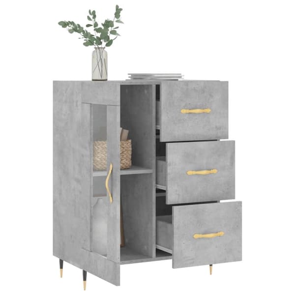 vidaXL Skänk betonggrå 69,5x34x90 cm konstruerat trä