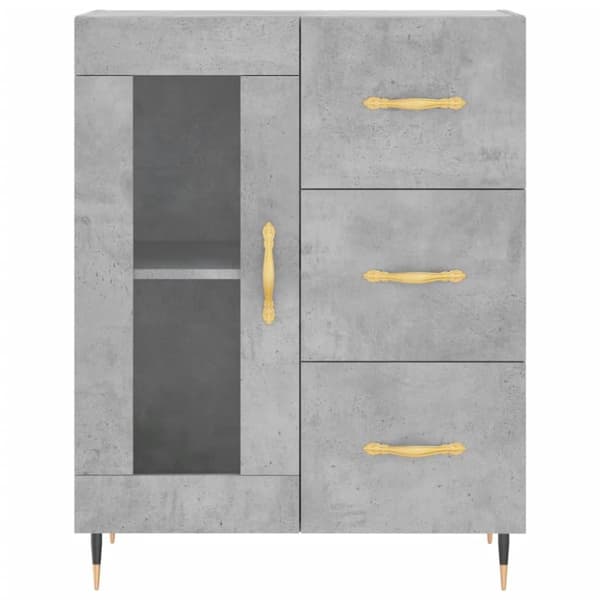 vidaXL Skänk betonggrå 69,5x34x90 cm konstruerat trä