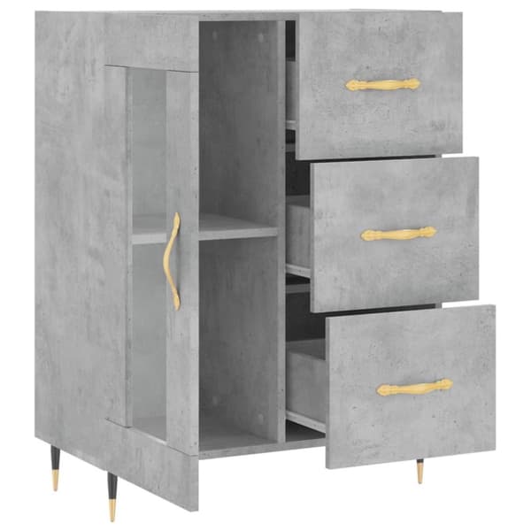 vidaXL Skänk betonggrå 69,5x34x90 cm konstruerat trä