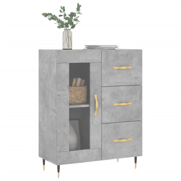 vidaXL Skänk betonggrå 69,5x34x90 cm konstruerat trä