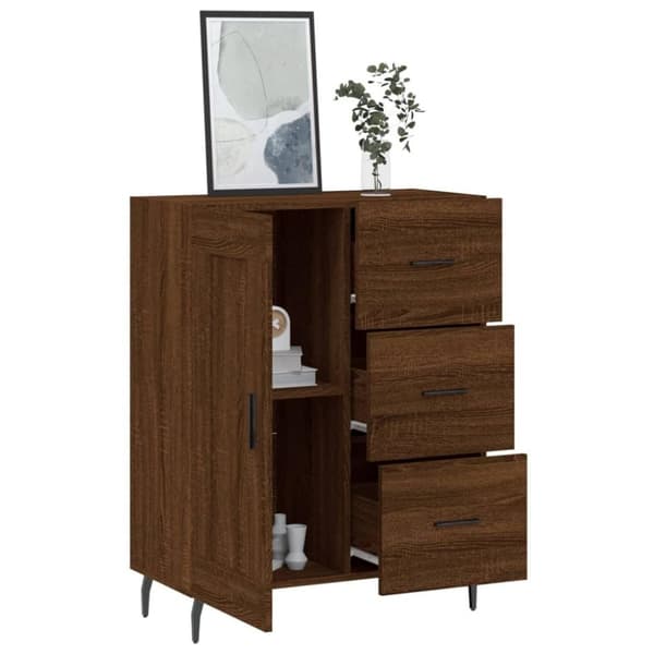 vidaXL skænk 69,5x34x90 cm konstrueret træ brun egetræsfarve