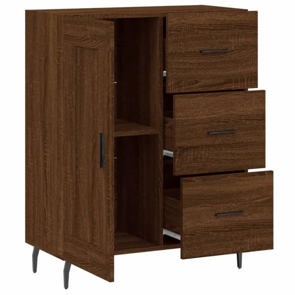 vidaXL skænk 69,5x34x90 cm konstrueret træ brun egetræsfarve