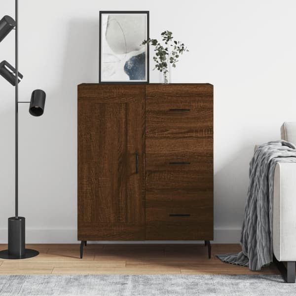 vidaXL skænk 69,5x34x90 cm konstrueret træ brun egetræsfarve