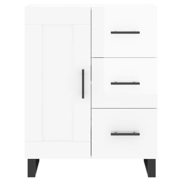 vidaXL Skänk vit högglans 69,5x34x90 cm konstruerat trä