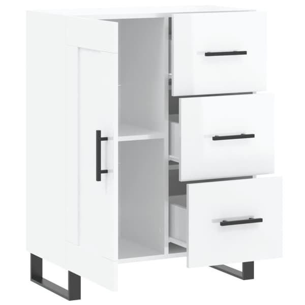 vidaXL Skänk vit högglans 69,5x34x90 cm konstruerat trä
