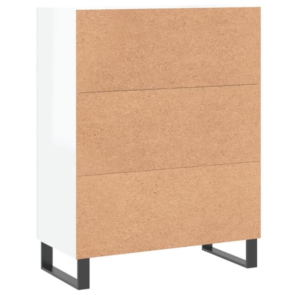 vidaXL Skänk vit högglans 69,5x34x90 cm konstruerat trä