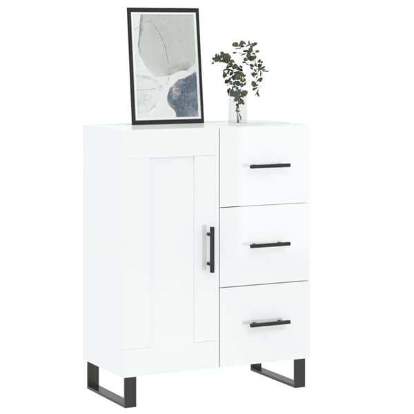 vidaXL Skänk vit högglans 69,5x34x90 cm konstruerat trä