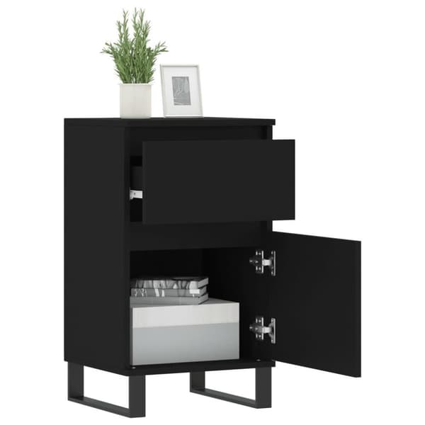 vidaXL Skjenk 2 stk svart 40x35x70 cm konstruert tre