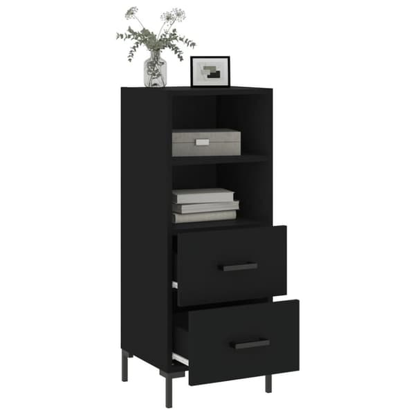 vidaXL skænk 34,5x34x90 cm konstrueret træ sort