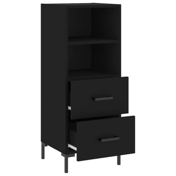 vidaXL skænk 34,5x34x90 cm konstrueret træ sort