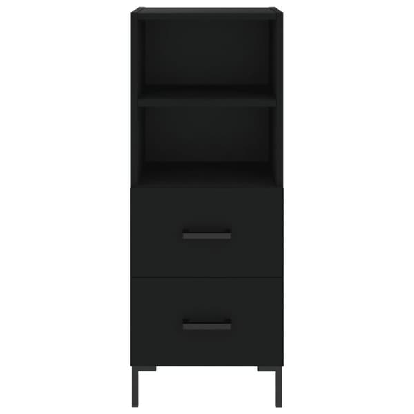 vidaXL skænk 34,5x34x90 cm konstrueret træ sort