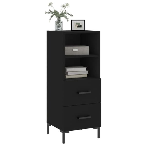 vidaXL skænk 34,5x34x90 cm konstrueret træ sort