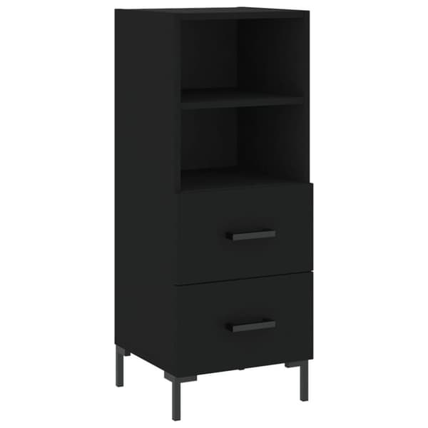 vidaXL skænk 34,5x34x90 cm konstrueret træ sort