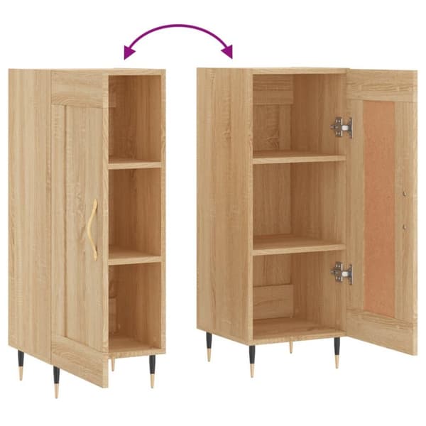 vidaXL skænk 34,5x34x90 cm konstrueret træ sonoma-eg