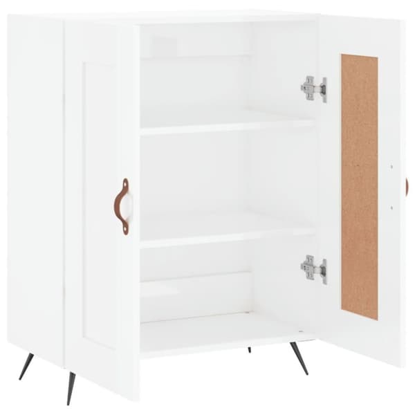 vidaXL skænk 69,5x34x90 cm konstrueret træ hvid højglans