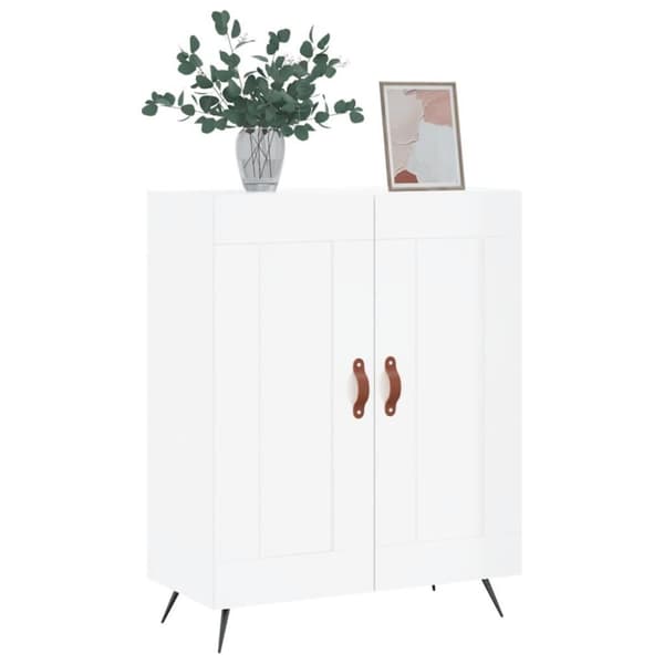 vidaXL skænk 69,5x34x90 cm konstrueret træ hvid højglans