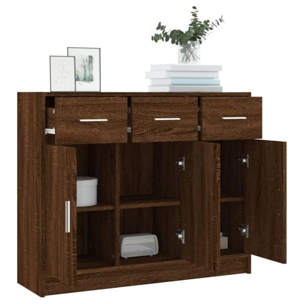 vidaXL Skjenk brun eik 91x28x75 cm konstruert tre