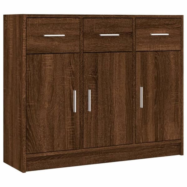 vidaXL Skjenk brun eik 91x28x75 cm konstruert tre