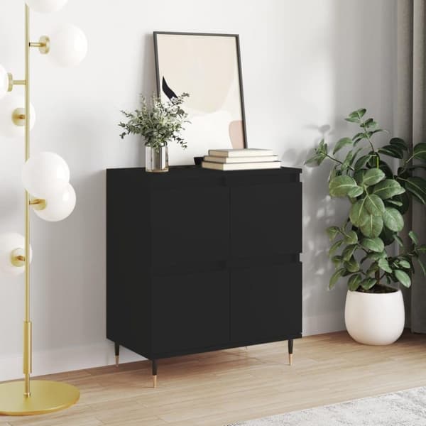 vidaXL skænk 60x35x70 cm konstrueret træ sort