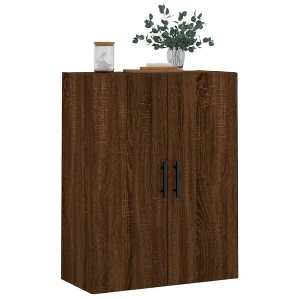 vidaXL væghængt skab 69,5x34x90 cm konstrueret træ brun egetræsfarve