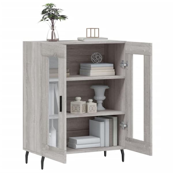 vidaXL skænk 69,5x34x90 cm konstrueret træ grå sonoma-eg