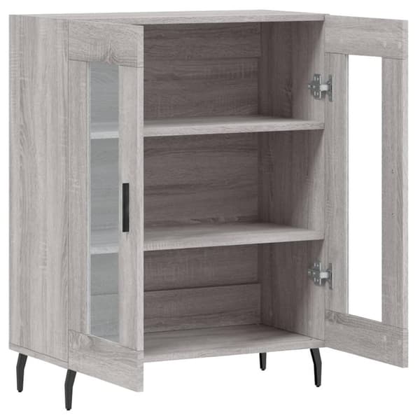 vidaXL skænk 69,5x34x90 cm konstrueret træ grå sonoma-eg
