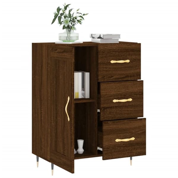 vidaXL Skjenk brun eik 69,5x34x90 cm konstruert tre