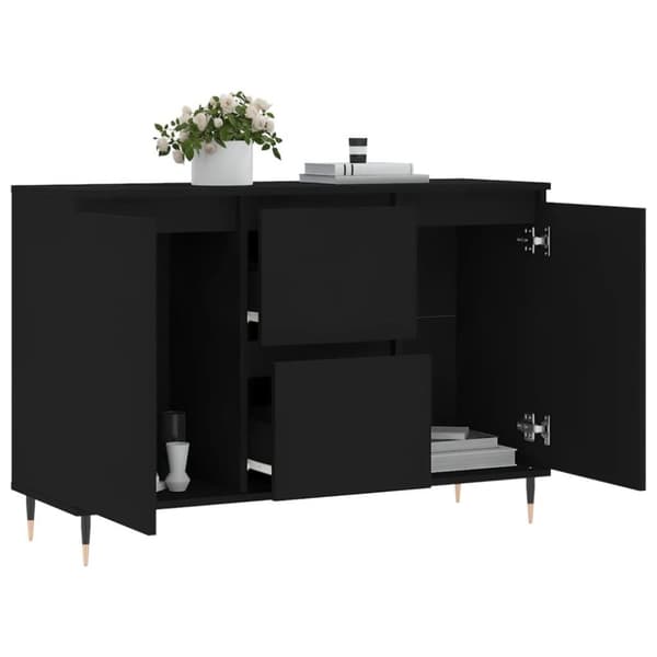 vidaXL Skjenk svart eik 104x35x70 cm konstruert tre