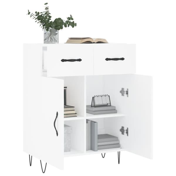vidaXL skænk 69,5x34x90 cm konstrueret træ hvid