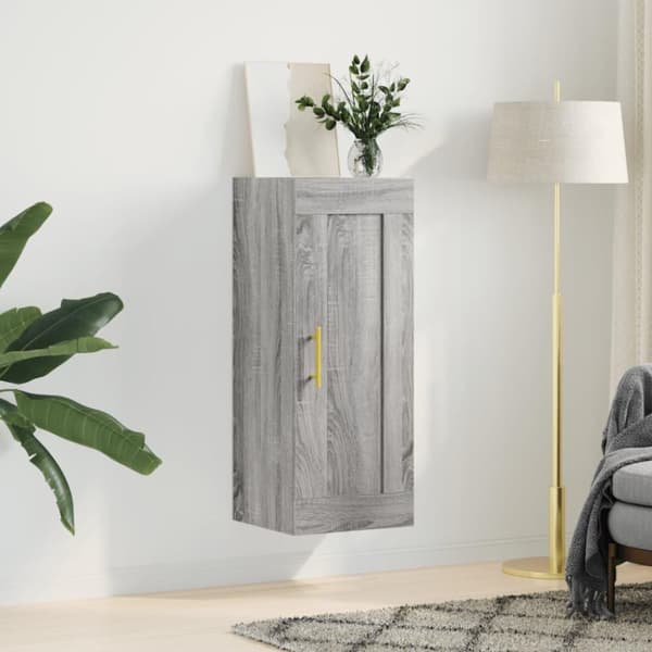 vidaXL vægskab 34,5x34x90 cm konstrueret træ grå sonoma-eg