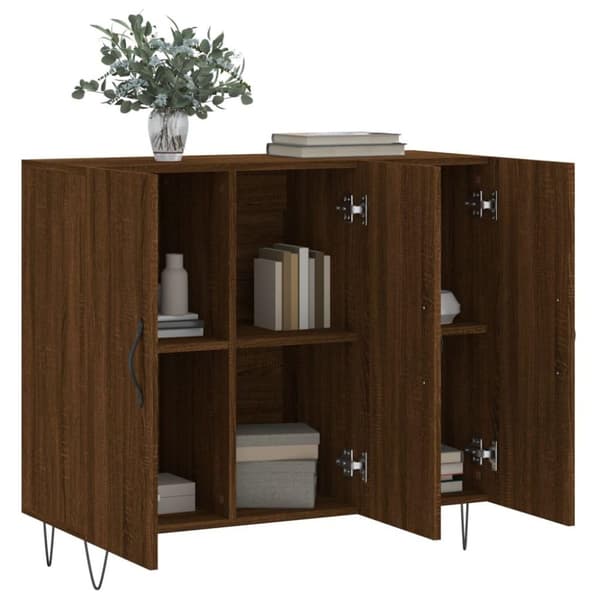 vidaXL Skjenk brun eik 90x34x80 cm konstruert tre