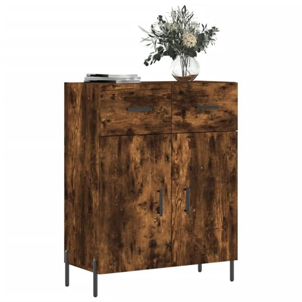 vidaXL Skjenk røkt eik 69,5x34x90 cm konstruert tre