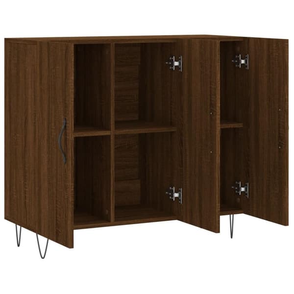 vidaXL skab 90x34x80 cm konstrueret træ brun egetræsfarve