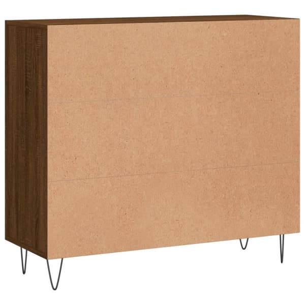 vidaXL skab 90x34x80 cm konstrueret træ brun egetræsfarve