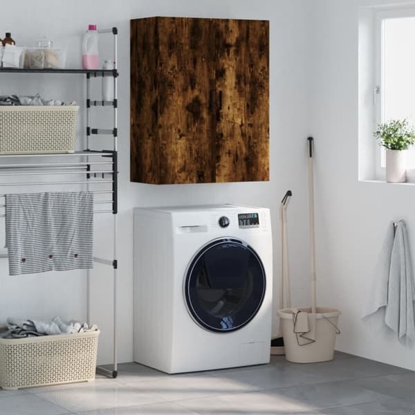 vidaXL væghængt skab 69,5x34x90 cm konstrueret træ røget sonoma-eg