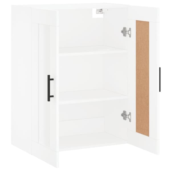 vidaXL Seinäkiinnitettävä kaappi valkoinen 69,5x34x90 cm tekninen puu