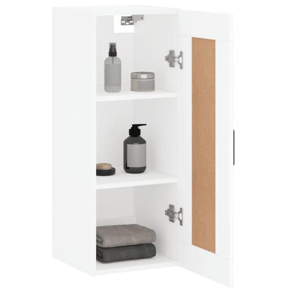 vidaXL Veggmontert skap hvit 34,5x34x90 cm konstruert tre
