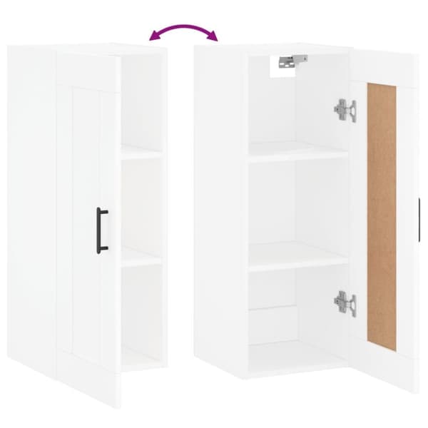 vidaXL Veggmontert skap hvit 34,5x34x90 cm konstruert tre