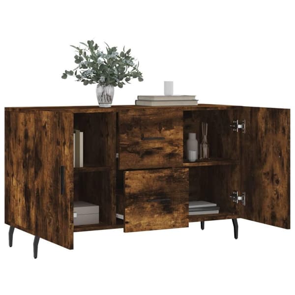 vidaXL skænk 100x36x60 cm konstrueret træ røget egetræsfarve