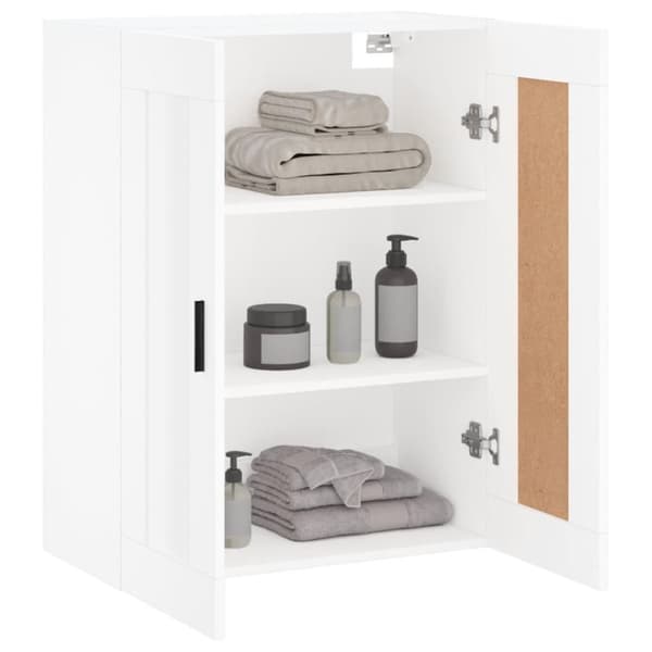vidaXL vægskab 69,5x34x90 cm konstrueret træ hvid