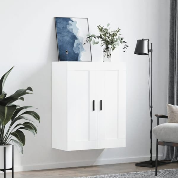 vidaXL vægskab 69,5x34x90 cm konstrueret træ hvid