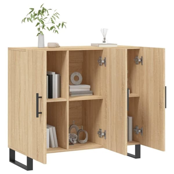 vidaXL Senkki Sonoma-tammi 90x34x80 cm tekninen puu