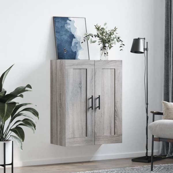 vidaXL Veggskap grå sonoma 69,5x34x90 cm konstruert tre