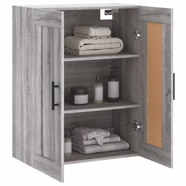 vidaXL Veggskap grå sonoma 69,5x34x90 cm konstruert tre