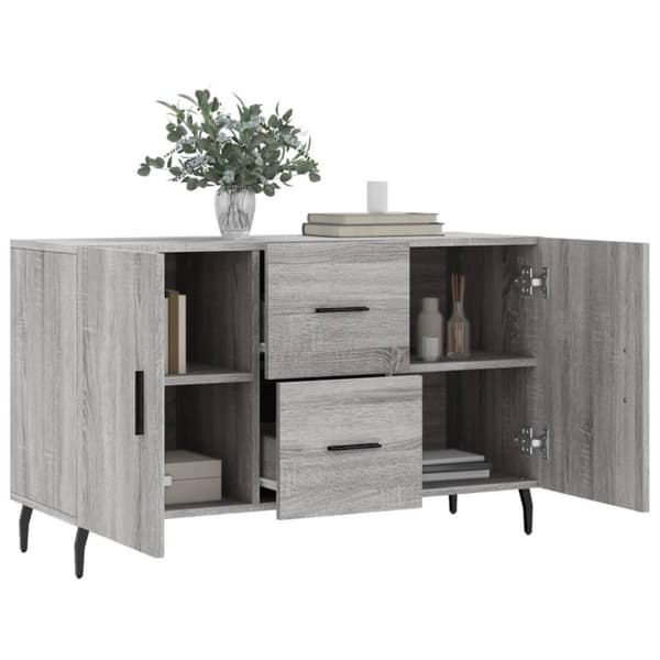 vidaXL skænk 100x36x60 cm konstrueret træ grå sonoma-eg