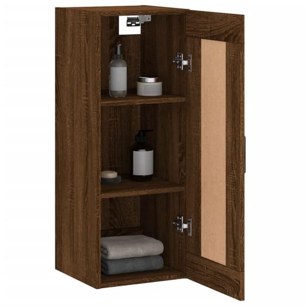 vidaXL vægskab 34,5x34x90 cm konstrueret træ brun egetræsfarve