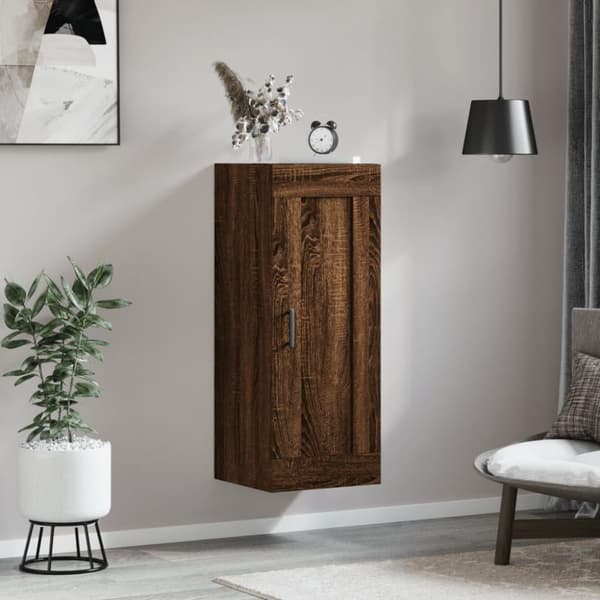 vidaXL vægskab 34,5x34x90 cm konstrueret træ brun egetræsfarve