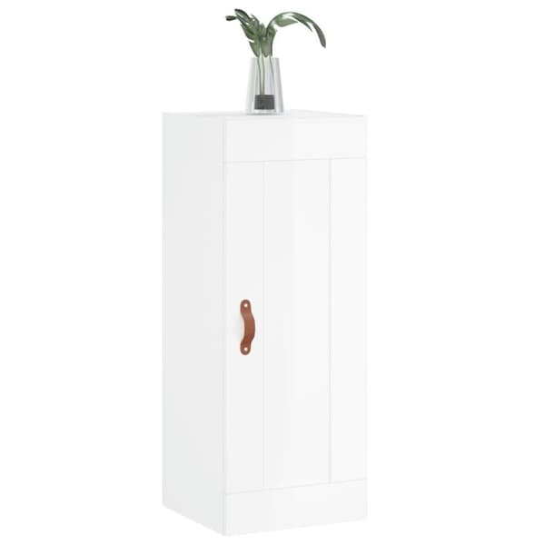 vidaXL Veggmontert skap høyskap hvit 34,5x34x90 cm konstruert tre